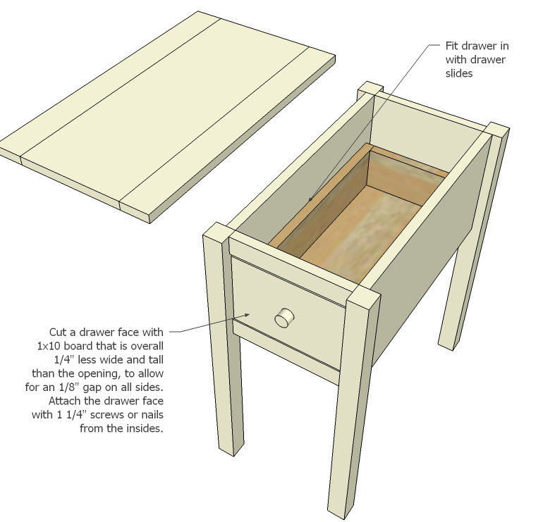 Wood Work Building End Tables With Drawers PDF Plans